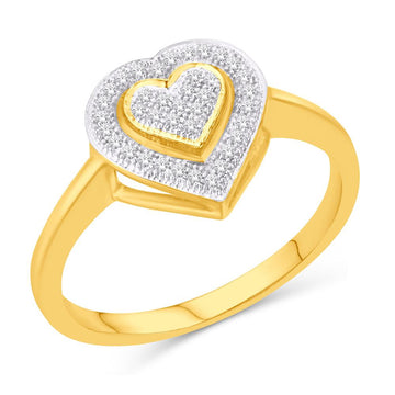 10KT Yellow Gold 0.10 Carat Heart Ladies Ring-0237029-YG