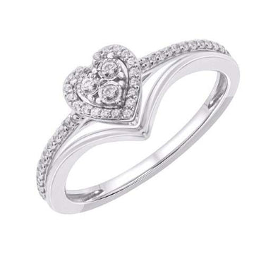 10KT White Gold 0.20 Carat Heart Ladies Ring-0242363-WG