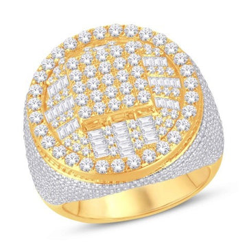 10KT Two-Tone (Yellow and White) Gold 4.25 Carat Fashion Mens Ring-0325432-YW