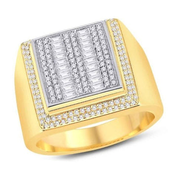 10KT All Yellow Gold 0.76 Carat Square Mens Ring-0325685-ALY