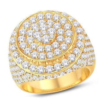 10KT All Yellow Gold 5.43 Carat Round Mens Ring-0325686-ALY