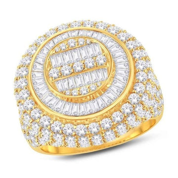 10KT All Yellow Gold 6.78 Carat Round Mens Ring-0325688-ALY