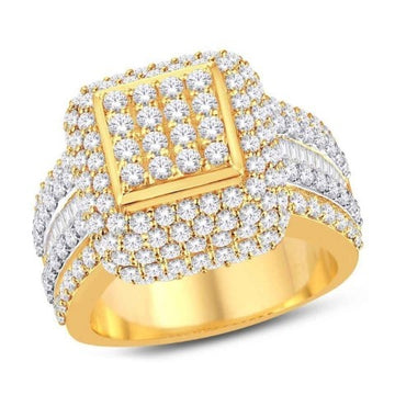 10KT All Yellow Gold 3.91 Carat Square Mens Ring-0325691-ALY