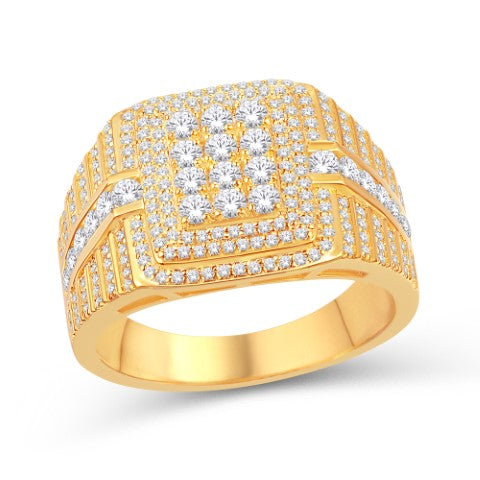 10KT All Yellow Gold 1.61 Carat Square Mens Ring-0325752-ALY
