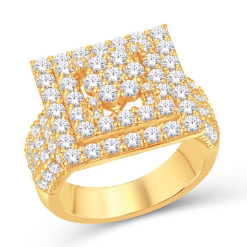 10KT All Yellow Gold 3.50 Carat Square Fashion Mens Ring-0325896-ALY