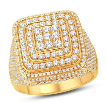 10KT All Yellow Gold 4.79 Carat Cushion Mens Ring-0325996-ALY