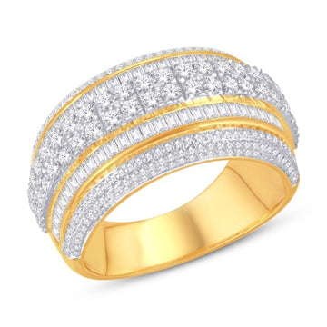 10KT Two-Tone (Yellow and White) Gold 2.40 Carat Classic Mens Ring-0326060-YW