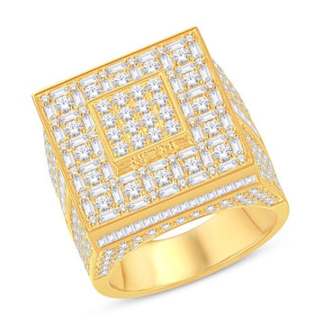 10KT All Yellow Gold 4.51 Carat Square Mens Ring-0326065-ALY