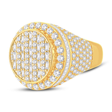 10KT All Yellow Gold 4.92 Carat Round Mens Ring-0326072-ALY