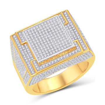 10KT Yellow Gold 1.70 Carat Cushion Mens Ring-0326077-YG