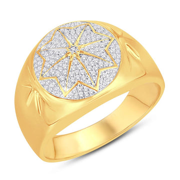 10KT Two-Tone (Yellow and White) Gold 0.38 Carat Fancy Mens Ring-0326118-YW