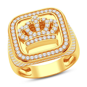 10KT All Yellow Gold 1.52 Carat Crown Style Mens Ring-0326130-ALY