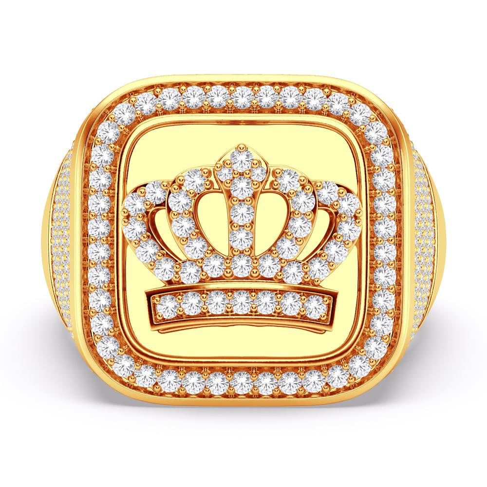 10KT All Yellow Gold 1.52 Carat Crown Style Mens Ring-0326130-ALY
