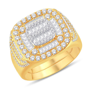 10KT Two-Tone (Yellow and White) Gold 1.73 Carat Designer Mens Ring-0326923-YW