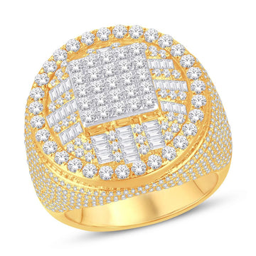 10KT Two-Tone (Yellow and White) Gold 3.62 Carat Designer Mens Ring-0326924-YW-S