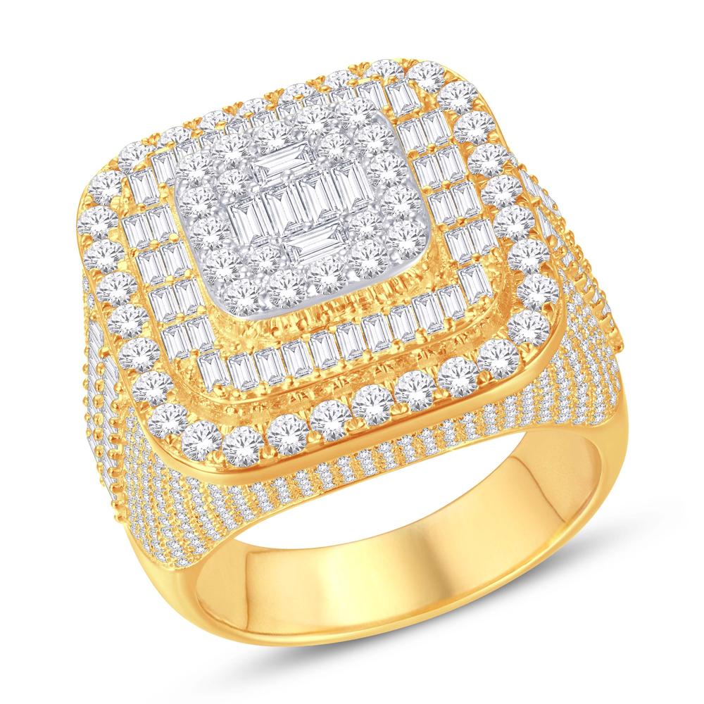 10KT Two-Tone (Yellow and White) Gold 3.62 Carat Designer Mens Ring-0326925-YW-S