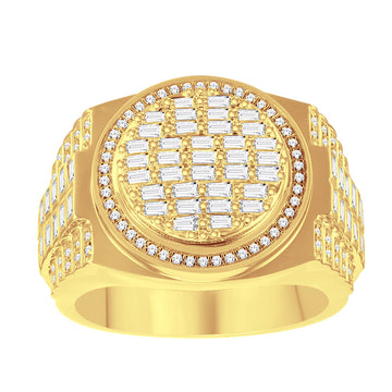 10KT All Yellow Gold 1.20 Carat Designer Mens Ring-0326927-ALY