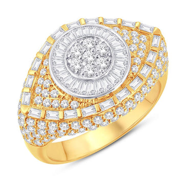 10KT Two-Tone (Yellow and White) Gold 2.56 Carat Marquis Mens Ring-0326929-YW