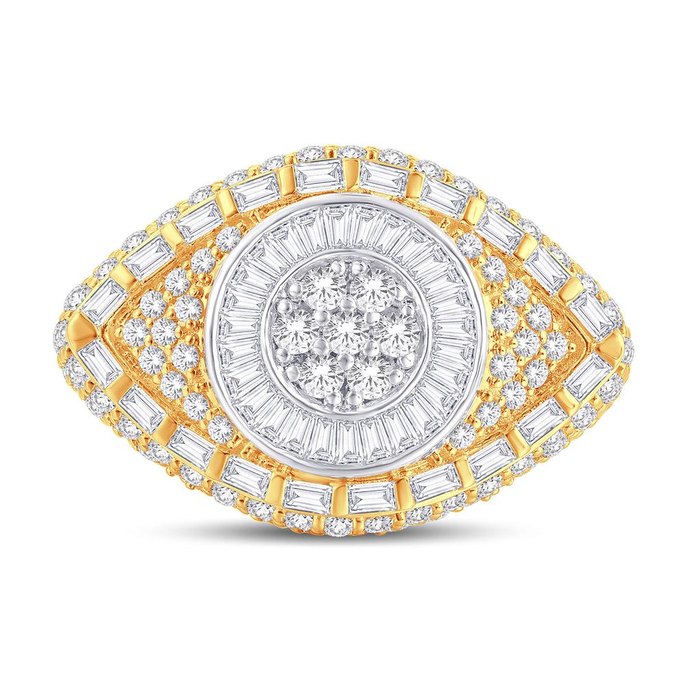 10KT Two-Tone (Yellow and White) Gold 2.56 Carat Marquis Mens Ring-0326929-YW