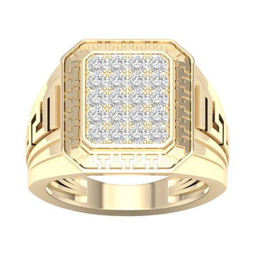 10KT Yellow Gold 0.75 Carat Cushion Mens Ring-0327003-YG