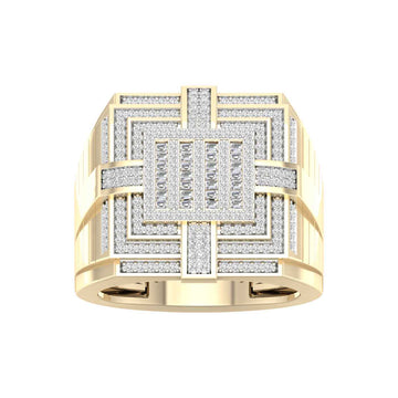 10KT Yellow Gold 0.85 Carat Square Mens Ring-0327016-YG