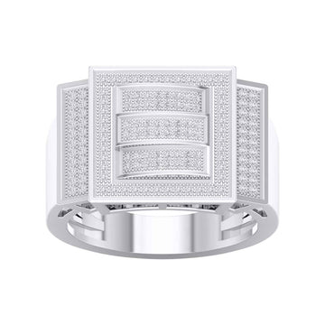 10KT White Gold 0.40 Carat Classic Mens Ring-0327020-WG