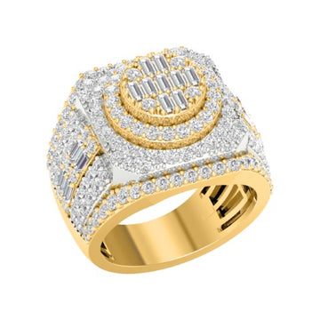 10KT Two-Tone (Yellow and White) Gold 3.60 Carat Fashion Mens Ring-0327053-YW