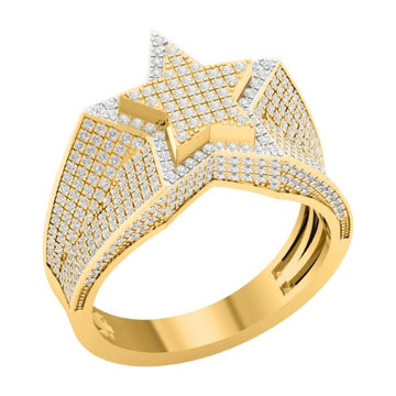 10KT Yellow Gold 1.35 Carat Star Mens Ring-0327059-YG