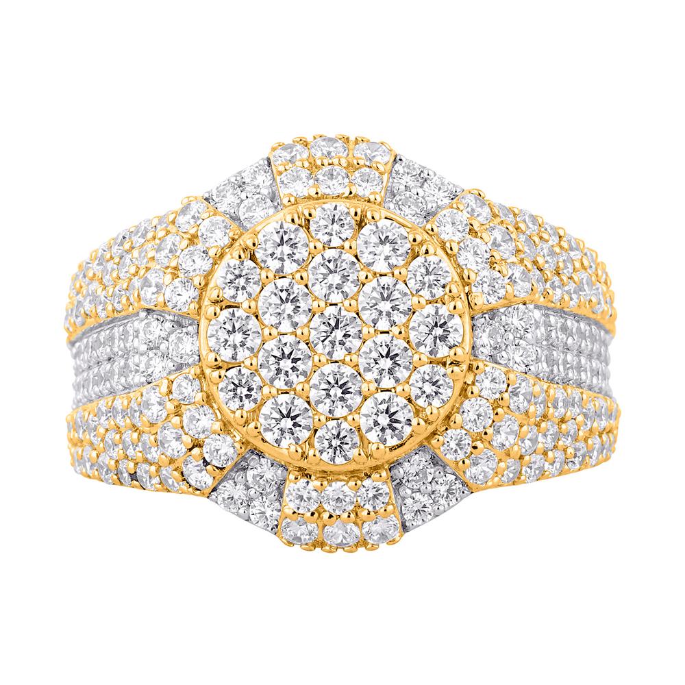 10KT Two-Tone Gold 2.75 Carat Round Mens Ring-0329277-TT