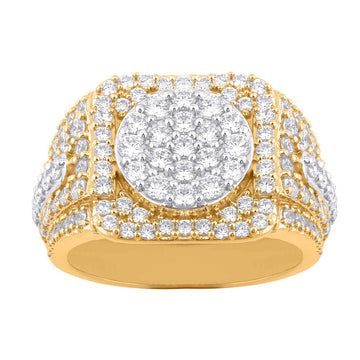 10KT Two-Tone Gold 2.75 Carat Round Mens Ring-0329279-TT