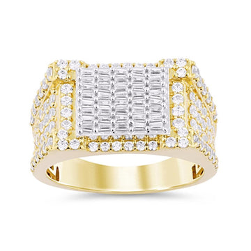 10KT Yellow Gold 1.69 Carat Square Mens Ring-0329306-YG