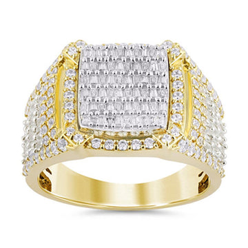 10KT Yellow Gold 1.58 Carat Square Mens Ring-0329308-YW