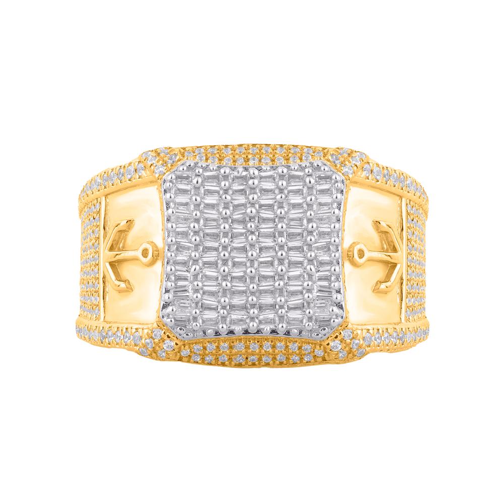 10KT Yellow Gold 1.00 Carat Square Mens Ring-0329334-YG