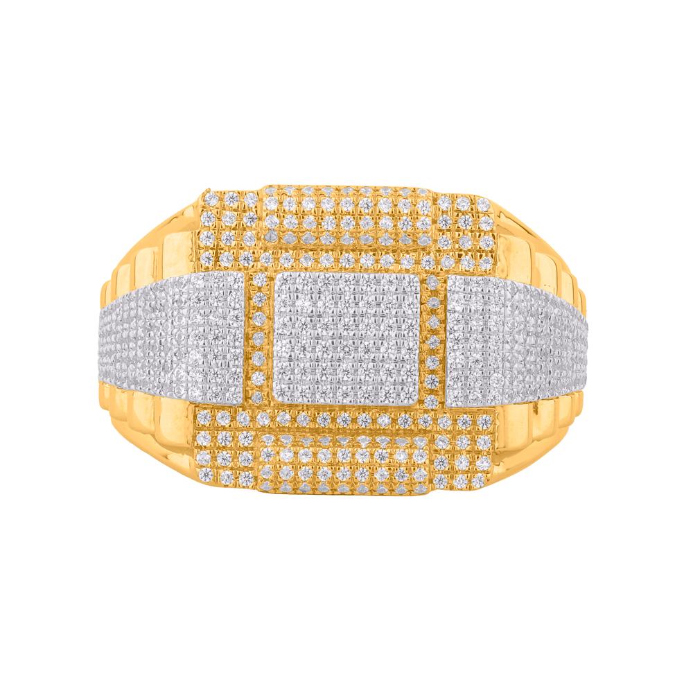 10KT Yellow Gold 0.82 Carat Square Mens Ring-0329339-YG