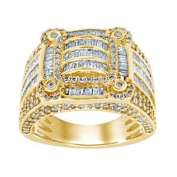 10KT All Yellow Gold 2.33 Carat Designer Mens Ring-0329409-ALY
