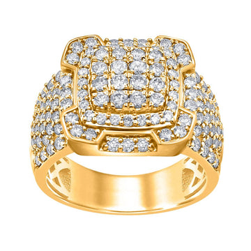 10KT Yellow Gold 2.25 Carat Designer Mens Ring-0329556-YG