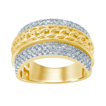 10KT Yellow Gold 1.25 Carat Fancy Mens Band-0329823-YG