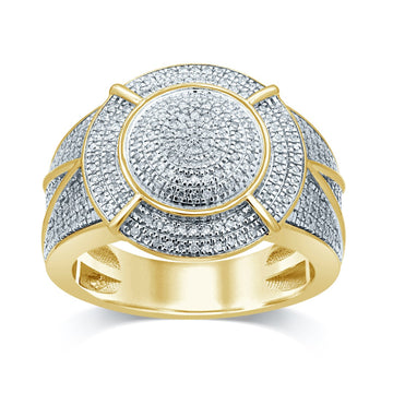 10KT Yellow Gold 0.60 Carat Round Mens Ring-0329985-YG