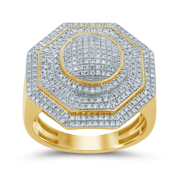 10KT Yellow Gold 0.90 Carat Classic Mens Ring-0329987-YG