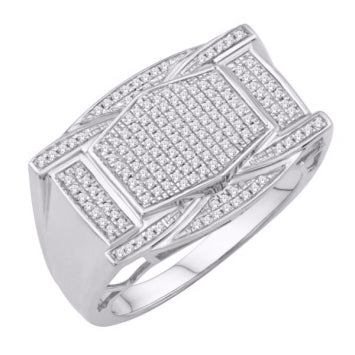 10KT White Gold 0.50 Carat Classic Mens Ring-0333280-WG