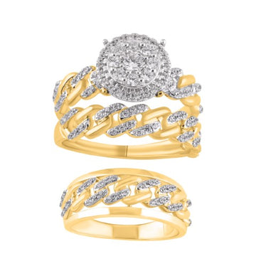 10KT Yellow Gold 0.86 Carat Round Trio Set-0460000-YG