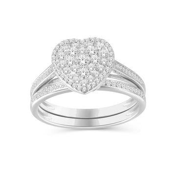 10KT White Gold 0.45 Carat Heart Bridal-0525546-WG