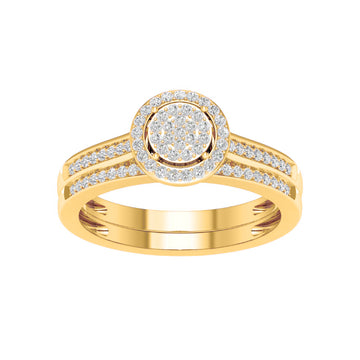 10KT Yellow Gold 0.25 Carat Round Bridal Ring-0527913-YG