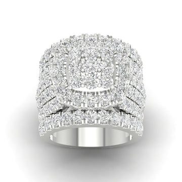 10KT White Gold 7.00 Carat Cushion Ladies Ring-0527934-WG