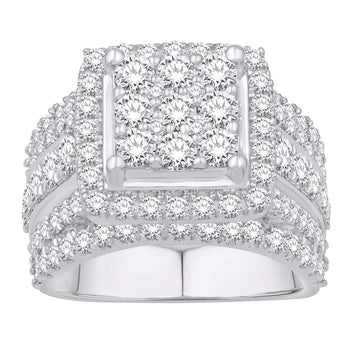 10KT White Gold 3.00 Carat Square Ladies Ring-0532768-WG