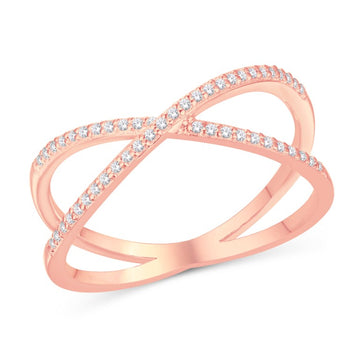 10KT Rose Gold 0.16 Carat Intertwined Ladies Band-0725919-RG