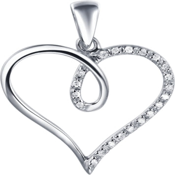 10KT 0.05CTW HEART PENDANT