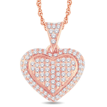 10KT Rose Gold 0.25 Carat Heart Pendant-0825132-RG