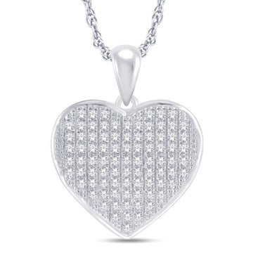 10KT White Gold 0.25 Carat Heart Pendant-0825212-WG