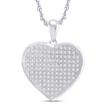 10KT White Gold 0.33 Carat Heart Pendant-0825213-WG